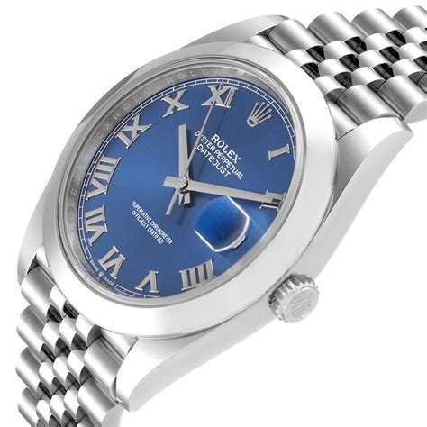 rolex datejust 41 blue roman numerals|41mm Rolex Datejust for sale.